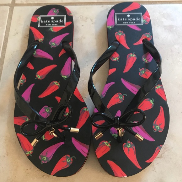 kate spade Shoes - Kate Spade Chili Pepper Flip Flops Sz 9